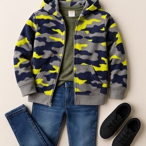 Gymboree Camo fleece hoodie size medium 7 - 8